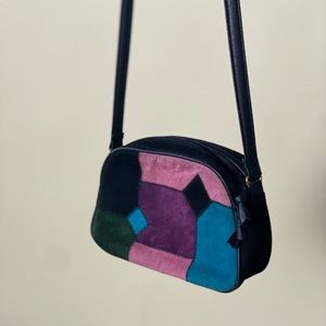 Vintage suede patchwork purse